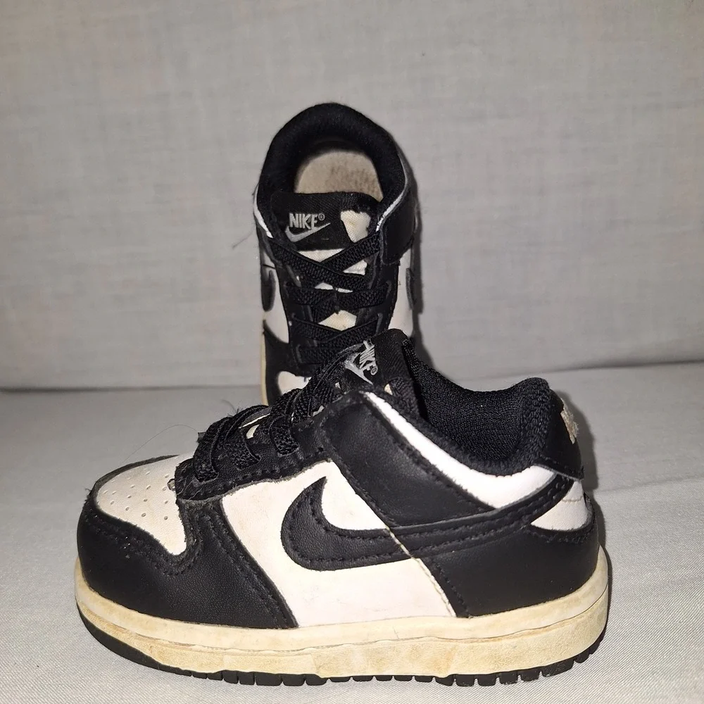Nike Dunk Low Panda‎ TD Toddler 5c Black White Shoes CW1589-100 Kidcore Babycore